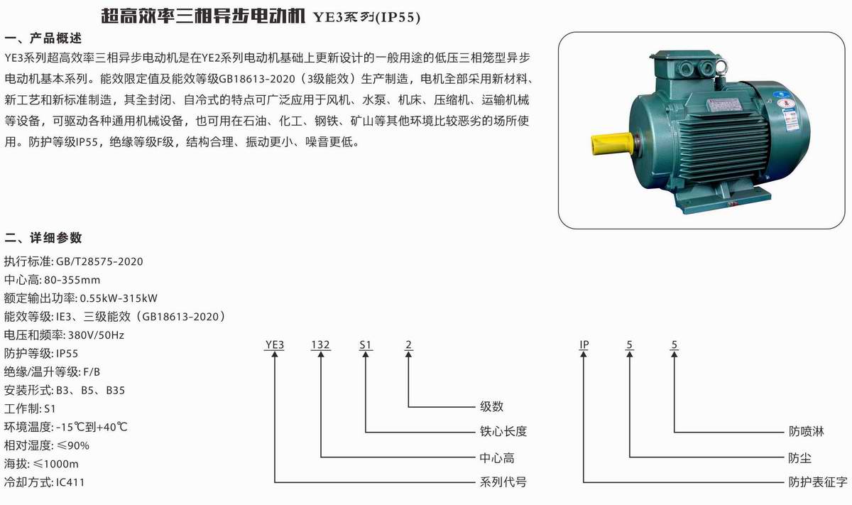 超高效率三相異步電動(dòng)機(jī)  YE3系列 01